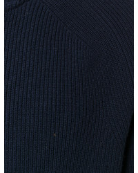 dunkelblauer Strick Wollrollkragenpullover von Sacai
