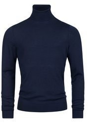 dunkelblauer Strick Wollrollkragenpullover von Kronstadt