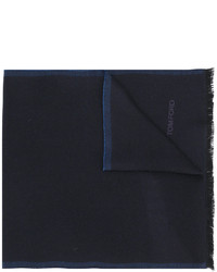 dunkelblauer Strick Wollschal von Tom Ford