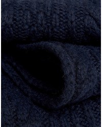 dunkelblauer Strick Wollschal von Asos