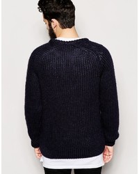 dunkelblauer Strickpullover von Asos