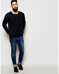 dunkelblauer Strickpullover von Asos