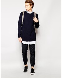 dunkelblauer Strickpullover von Asos