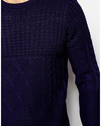 dunkelblauer Strickpullover von Asos