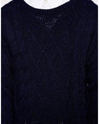 dunkelblauer Strickpullover von Reclaimed Vintage