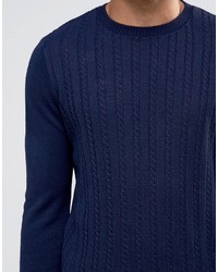 dunkelblauer Strickpullover von Asos