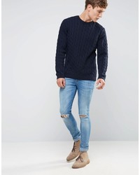 dunkelblauer Strickpullover von Asos