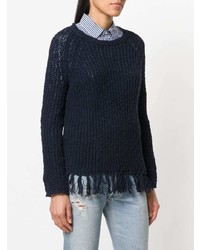 dunkelblauer Strickpullover von Woolrich