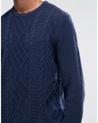 dunkelblauer Strickpullover von Asos