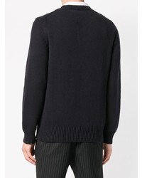 dunkelblauer Strickpullover von Alexander McQueen