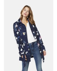 dunkelblauer Trenchcoat mit Blumenmuster von Bugatti