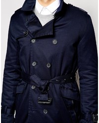 dunkelblauer Trenchcoat von Asos