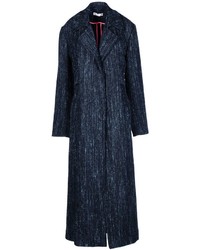 dunkelblauer Tweed Mantel