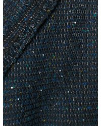 dunkelblauer Tweed Mantel von Talbot Runhof
