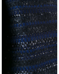 dunkelblauer Tweed Mantel von Alberta Ferretti
