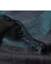 dunkelblauer und grüner Schal mit Schottenmuster von Burberry
