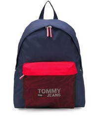 dunkelblauer und roter Segeltuch Rucksack von Tommy Jeans