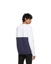 dunkelblauer und weißer bedruckter Pullover mit einem Rundhalsausschnitt von Kenzo