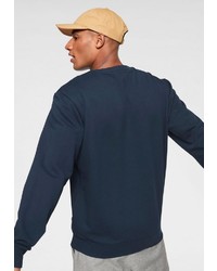 dunkelblauer und weißer bedruckter Pullover mit einem Rundhalsausschnitt von Reebok Classic
