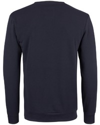 dunkelblauer und weißer bedruckter Pullover mit einem Rundhalsausschnitt von SOULSTAR