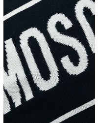 dunkelblauer und weißer bedruckter Schal von Moschino