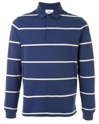 dunkelblauer und weißer horizontal gestreifter Polo Pullover von Kent & Curwen