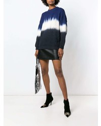 dunkelblauer und weißer horizontal gestreifter Pullover mit einem Rundhalsausschnitt von Sonia Rykiel