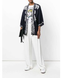 dunkelblauer und weißer Kimono von P.A.R.O.S.H.