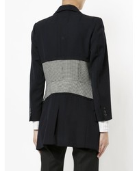 dunkelblauer und weißer Mantel von Comme Des Garçons Vintage