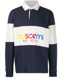 dunkelblauer und weißer Polo Pullover von Buscemi