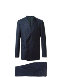dunkelblauer vertikal gestreifter Anzug von Fashion Clinic Timeless