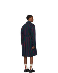 dunkelblauer vertikal gestreifter Mantel von Gucci