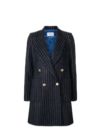 dunkelblauer vertikal gestreifter Mantel von Forte Dei Marmi Couture
