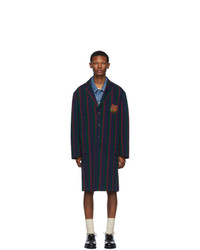 dunkelblauer vertikal gestreifter Mantel von Gucci