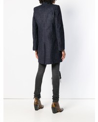 dunkelblauer vertikal gestreifter Mantel von Forte Dei Marmi Couture