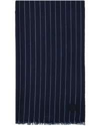 dunkelblauer vertikal gestreifter Schal von Salvatore Ferragamo