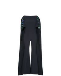 dunkelblauer verzierter Jumpsuit von Safiyaa London