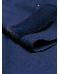 dunkelblauer verzierter Mantel von Fendi
