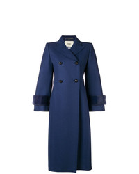 dunkelblauer verzierter Mantel von Fendi