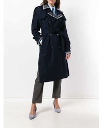 dunkelblauer verzierter Trenchcoat von Magda Butrym