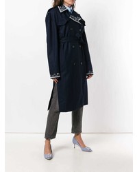 dunkelblauer verzierter Trenchcoat von Magda Butrym