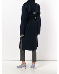 dunkelblauer verzierter Trenchcoat von Magda Butrym