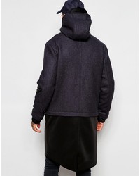 dunkelblauer Wollparka von Asos