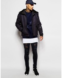 dunkelblauer Wollparka von Asos