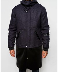 dunkelblauer Wollparka von Asos