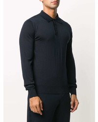 dunkelblauer Wollpolo pullover von Emporio Armani