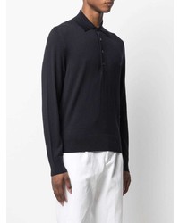 dunkelblauer Wollpolo pullover von Tom Ford