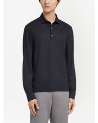 dunkelblauer Wollpolo pullover von Zegna