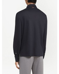 dunkelblauer Wollpolo pullover von Zegna