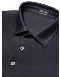 dunkelblauer Wollpolo pullover von Zegna